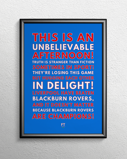 Blackburn Rovers: An unbelievable afternoon!